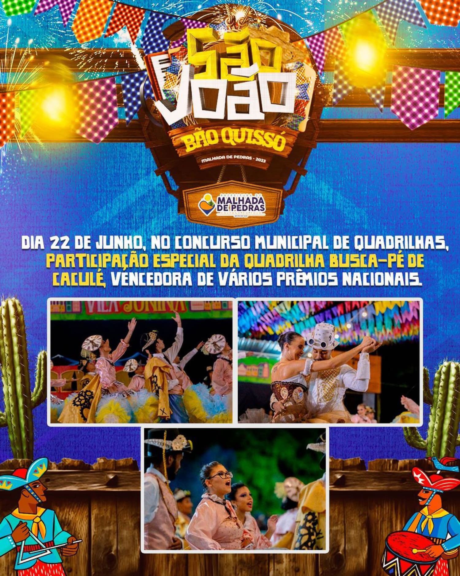 Anote em sua agenda, dia 22 de junho, tem a 2ª edição do concurso municipal de quadrilha.